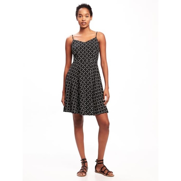 black and white cami dress